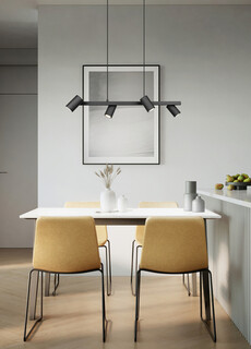 Negru mat, Lustra 80x18x150 cm