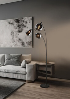 Negru mat;Argintiu, Lampadar 31x71x200 cm
