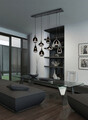 Lustra Lumina, TRIO, 115x20x150 cm, 40W, 8x E14, metal, negru mat/argintiu