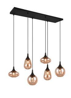 Negru mat, Lustra 85x20x150 cm