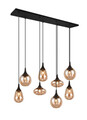 Lustra Lumina, TRIO, 115x20x150 cm, 40W, 8x E14, metal, negru mat