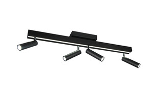 Negru mat, Plafoniera 133x8.5x15 cm