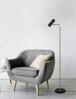 Bronz mat;Negru, Lampadar 23x39x151 cm