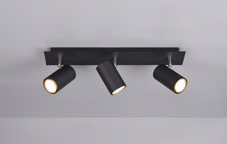 Negru mat, Plafoniera 48x9x15 cm
