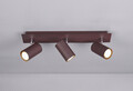Plafoniera Marley, TRIO, 48x9x15 cm, 35W, 3x GU10, metal, maro