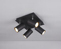 Plafoniera Marley, TRIO, 24x24x15 cm, 35W, 4x GU10, metal, negru mat