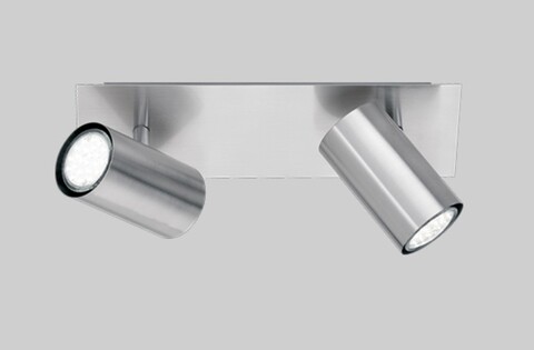 Plafoniera Marley, TRIO, 30x9x15 cm, 35W, 2x GU10, metal, argintiu mat