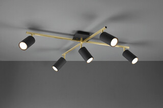 Negru;Auriu, Plafoniera 77.4x57.4x22.4 cm
