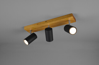 Negru mat;Natur, Plafoniera 44x9x16 cm