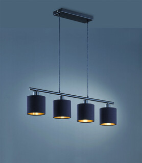 75x12x150 cm, Negru mat, Lustra