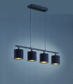 Lustra Tommy, RL, 75x12x150 cm, 28W, 4x E14, metal, negru mat