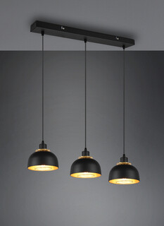 Negru mat, Lustra 74x18x150 cm