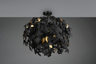 Negru mat;Auriu, Plafoniera 70x73 cm