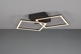 Negru mat, Plafoniera 44.5x39.5x6.9 cm