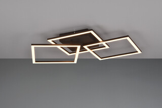Negru mat, Plafoniera 52.5x52.5x7 cm