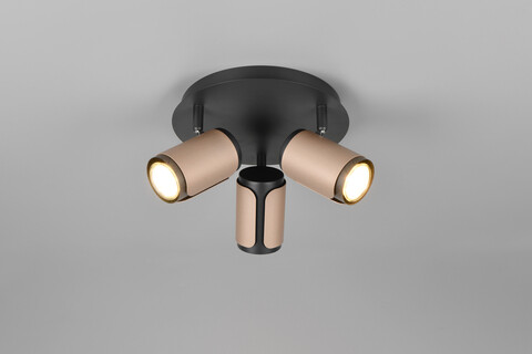 Plafoniera Gillan, TRIO, 30x16 cm, 10W, 3x GU10, metal, bronz