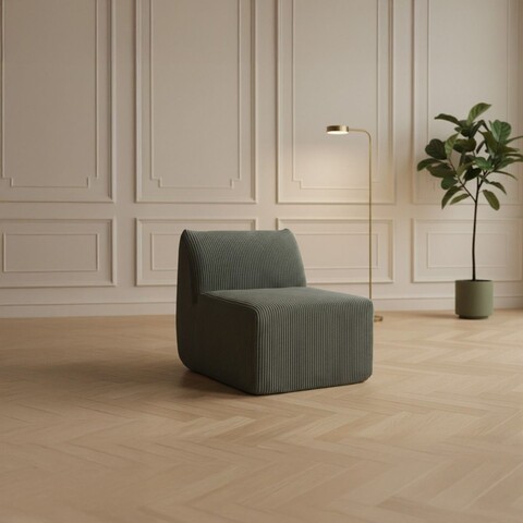 Fotoliu modular Svela, Homla, 80x59.5x62 cm, catifea din poliester, verde olive