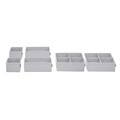 Set 6 organizatoare pentru sertar, Rayen, poliester, gri
