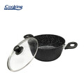 Cratita cu capac Onix, Cooking by Heinner, 22x9 cm, aluminiu/ceramica, negru