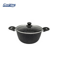 Cratita cu capac Onix, Cooking by Heinner, 22x9 cm, aluminiu/ceramica, negru