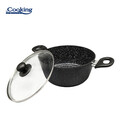 Oala cu capac Onix, Cooking by Heinner, 22x10 cm, aluminiu/ceramica, negru