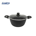 Oala cu capac Onix, Cooking by Heinner, 22x10 cm, aluminiu/ceramica, negru