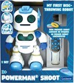 Jucarie robot Powerman Shoot, LEXIBOOK, 23.5 cm, plastic, alb/albastru