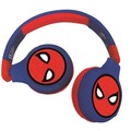 Casti wireless pliabile pentru copii Spider-Man, LEXIBOOK, 18x17x7.5 cm, plastic/textil, albastru/rosu