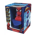 Boxa cu lumini de noapte pentru copii Spider-Man, LEXIBOOK, 21x16x16 cm, plastic/cauciuc, albastru/rosu