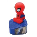 Boxa cu lumini de noapte pentru copii Spider-Man, LEXIBOOK, 21x16x16 cm, plastic/cauciuc, albastru/rosu