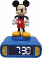 Ceas desteptator cu lumina 3D pentru copii Mickey Mouse, LEXIBOOK, 20x15x10 cm, plastic/cauciuc, multicolor