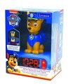 Ceas desteptator cu lumina 3D pentru copii Paw Patrol, LEXIBOOK, 20x15x10 cm, plastic/cauciuc, albastru/galben