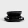 Serviciu de masa 18 piese Capri, Homla, ceramica, negru