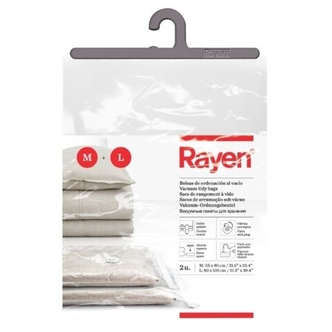 Set 2 saci pentru vidat, Rayen, 55 x 90 cm, 80 x 100 cm, polietilena