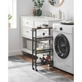 Carucior ingust cu 4 rafturi si roti, Vasagle, 45.4x13x77 cm, PAL/ote, negru