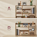 Corp biblioteca / raft de organizare birou si bucatarie, Vasagle, 80x20x50 cm, PAL, maro rustic