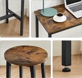 Set masa de bar si 2 scaune, Vasagle, 100x40x90 cm / 32x32x65 cm, PAL/otel, maro rustic