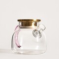 Ceainic Kubbe, Homla, 1 L, sticla/inox, roz/auriu
