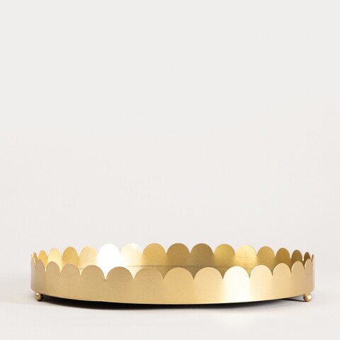 Tava decorativa Grazia, Homla, 31x4 cm, sticla/metal, auriu