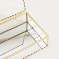 Cutie pentru bijuterii Grazia, Homla, 18x13x5.5 cm, sticla/metal, auriu/transparent