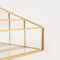 Organizator pentru cosmetice Grazia, Homla, 16x16x10 cm, sticla/metal, transparent/auriu