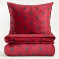 Lenjerie de pat King Size, Festa, Homla, 3 piese, 200x220 cm, poliester, rosu/verde