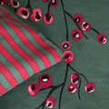 Lenjerie de pat King Size, Hollyberry, Homla, 3 piese, 200x220 cm, bumbac, verde/rosu