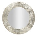 Oglinda de perete Argelux Round, Mauro Ferretti, 104 cm, fier/MDF, argintiu