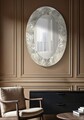 Oglinda de perete Argelux Oval, Mauro Ferretti, 87.5x128 cm, fier/MDF, argintiu