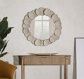 Oglinda de perete Dune, Mauro Ferretti, 85 cm, fier/MDF, crem
