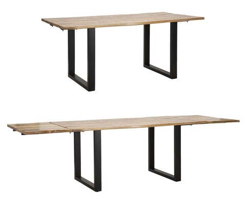 Masa extensibila Edge, Mauro Ferretti, 280-180 x 90 x 77 cm, lemn de mango/fier, maro/negru