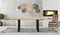 Masa extensibila Edge, Mauro Ferretti, 280-180 x 90 x 77 cm, lemn de mango/fier, maro/negru