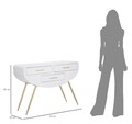 Consola Venus, Mauro Ferretti, 110x40x80 cm, MDF/fier, alb/auriu