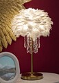 Lampa de masa Diamon, Mauro Ferretti, 1 x E27, 40W, 30x55 cm, fier/plastic, alb/auriu